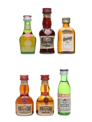 French Liqueurs Benedictine, Cointreau, Marnier Lapostolle, Pernod 6 x 2cl-5cl