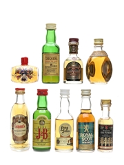 Assorted Blended Scotch Whisky Chivas Regal, Dimple, Grant's, Long John, J&B, 100 Pipers 9 x 5cl