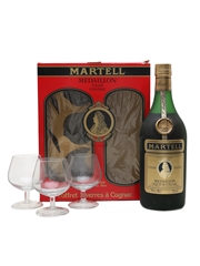 Martell Medaillon VSOP Glasses Set Bottled 1970s 68cl / 40%