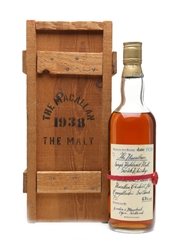 Macallan 1938 Handwritten Label