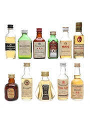 Assorted Blended Scotch Whisky Antiquary, Black & White, Crawford's, Haig, Whyte & Mackay 11 x 4.7cl-5cl