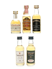 Assorted Single Malt Scotch Whisky Glenkinchie, Glenordie, Glen Rosa, Tomintoul, Tamnavulin 5 x 5cl