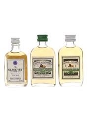 Glenlivet 12 Year Old & Special Export Reserve Bottled 1970s-1980s 3 x 4cl-5cl