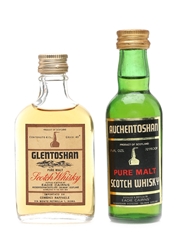 Auchentoshan & Glentoshan Bottled 1970s 2 x 4cl-4.7cl / 40%