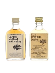 Cardhu 8 & 12 Year Old Bottled 1970s - Wax & Vitale 2 x 4cl-4.7cl / 43%