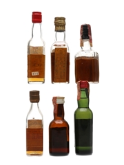 Assorted Blended Scotch Whisky Bottled 1930s-1950s - Glenlogie, Haig, Black Swan 6 x 4.7cl-5.9cl