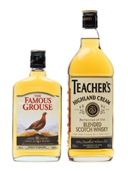 2 x Blended Scotch Whiskies Teacher's 70cl & Famous Grouse 35cl 