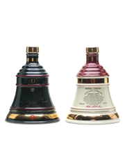 Bell's Christmas 1995 & 1996 Ceramic Decanters  2 x 70cl / 40%