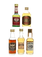 Assorted Whisky Liqueurs Atholl Brose, Glayva, Glenturret, Sorel & Southern Comfort 5 x 5cl
