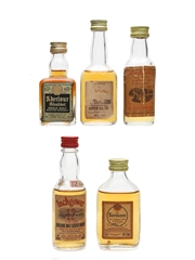 Assorted Single Malt Scotch Whisky Aberlour Glenlivet, Fettercairn, Glenmorangie, Inchgower & Tormore 5 x 5cl