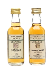 Balmenach 1974 & Mannochmore 1984 Bottled 1990s-2000s - Connoisseurs Choice 2 x 5cl / 40%