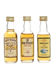Old Elgin 8 Year Old, MacPhail's 10 Year Old & Pride Of Islay 12 Year Old Gordon & MacPhail 3 x 5cl / 40%