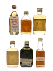 Assorted Blended Scotch Whisky Bottled 1970s-1980s - Grant's, Jamie Stuart, Ye Monks 6 x 4cl-5cl