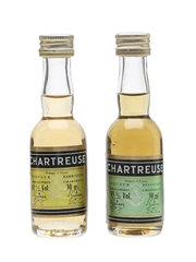 Chartreuse Green & Yellow Liqueurs Bottled 1980s 2 x 3cl / 47.5%