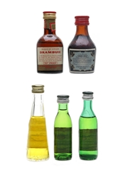 Assorted Spirits Drambuie, Galliano, Irish Mist & Pernod 5 x 2cl-5cl