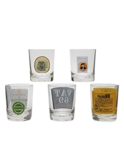Assorted Branded Whisky Tumblers Long John, Teacher's, Usher's, Vat 69 & White Horse 