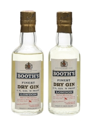 Booth's Finest Dry Gin Bottled 1964 & 1965 2 x 18.9cl / 40%