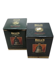 Bell's Ceramic Decanters Christmas 1993 & 1995 2 x 70cl / 40%