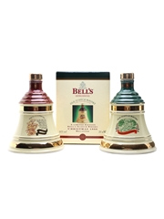 Bell's 8 Year Old Ceramic Decanters Christmas 1997 & 1998 2 x 70cl / 40%