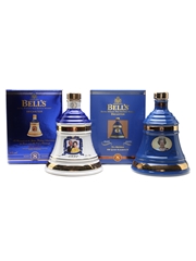 Bell's 8 Year Old Ceramic Decanters Golden Wedding & 75th Birthday 2 x 70cl / 40%