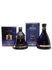 Bell's 8 Year Old Ceramic Decanters Golden Jubilee & 50th Birthday 2 x 70cl / 40%