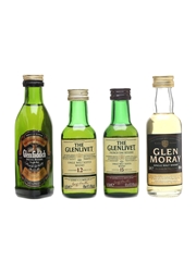 Assorted Single Malt Scotch Whisky Glenlivet, Glenfiddich & Glen Moray 20 cl