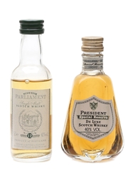 President Special Reserve & Scottish Parliament  2 x 5cl