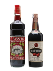 Ape Cherry Brandy & L'Heritier Guyot Cassis Bottled 1950s 75cl & 100cl