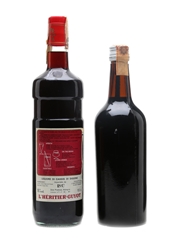 Ape Cherry Brandy & L'Heritier Guyot Cassis Bottled 1950s 75cl & 100cl