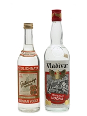 Stolichnaya & Vladivar Bottled 1970s & 1980s 50cl - 70cl