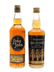 Long John & Seagram's 100 Pipers Bottled 1970s & 1980s 75.7cl & 75cl / 40%