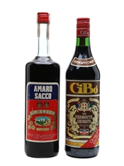 Gibo Vermouth & Sacco Amaro Bottled 1970s 2 x 100cl