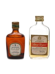 Gilbey's Crock O'Gold Irish Whiskey & Spey Royal Bottled 1940s & 1950s 4.7cl & 5cl
