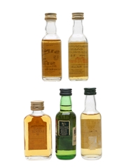 Assorted Single Malt Scotch Whisky Bottled 1980s 5 x 5cl