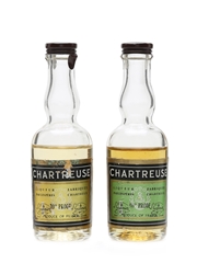 Chartreuse Green & Yellow Bottled 1960s-1970s 2 x 3cl