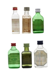 Assorted Gin Bottled 1950s-1970s - Beefeater, Burrough's, Gordon's, Squires, Whitehall 6 x 5cl