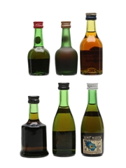 Courvoisier, Martell, Remy Martin & Prince Hubert De Polignac Bottled 1960s-1970s 6 x 3cl-5cl / 40%