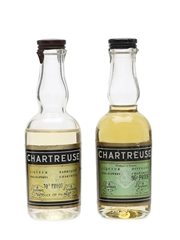 Chartreuse Green & Yellow Bottled 1970s 2 x 3cl
