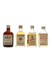 Dewar's, Haig, Teacher's & White Horse Bottled 1960s & 1970s 4 x 4cl