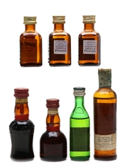 Assorted French Liqueurs Bottled 1960s-1970s - Cointreau, Grand Marnier, Pernod & Suze 7 x 2.8cl-5cl