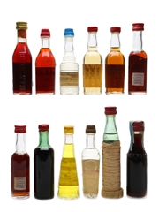 Assorted Italian Spirits & Liqueurs Bottled 1960s-1970s - Campari, Carpano, Galliano, Luxardo 12 x 2.5cl-5cl
