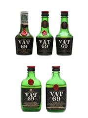 Vat 69 Bottled 1960s & 1970s - Silver 5 x 4cl-4.7cl