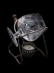 Silver Plated Brandy Warmer & Glass  