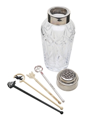 Waterford Crystal Cocktail Shaker With Branded Stirrers 21cm x 8cm