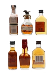 Assorted Bourbon Whiskey Basil Hayden's, Blanton's, Bulleit, Four Roses, Maker's Mark, Woodford Reserve 6 x 5cl