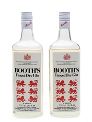 Booth's Finest Dry Gin Bottled 1970s 2 x 75.7cl / 40%