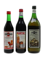 Martini Extra Dry & Rosso Bottled 1970s & 1980s 3 x 75cl-150cl