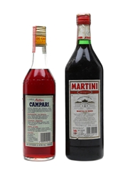 Campari Bitter & Martini Rosso Bottled 1990s 70cl &100cl