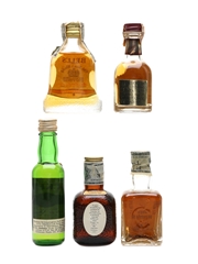 Assorted Blended Scotch Whisky Bell's, Chivas regal, Grand Old Parr, The Real Mackenzie & White Heather 5 x 2.8cl-4.7cl