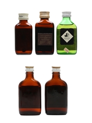Ballantine's, Black & White and Haig Bottled 1960s-1970s 5 x 3cl-4cl